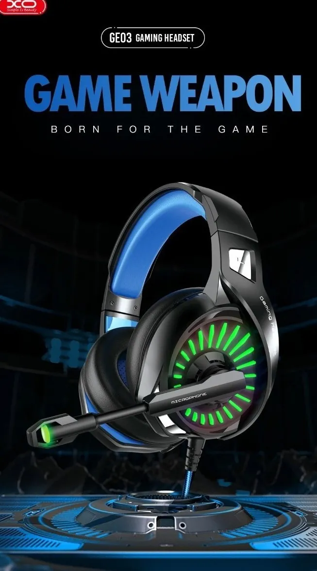 XO GE-03 Over Ear Gaming Headset με σύνδεση 2x3.5mm - USB - Image 3