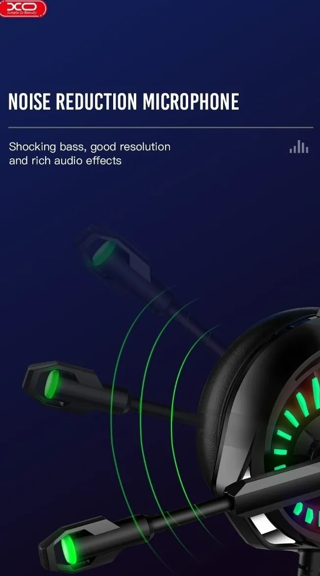 XO GE-03 Over Ear Gaming Headset με σύνδεση 2x3.5mm - USB - Image 5
