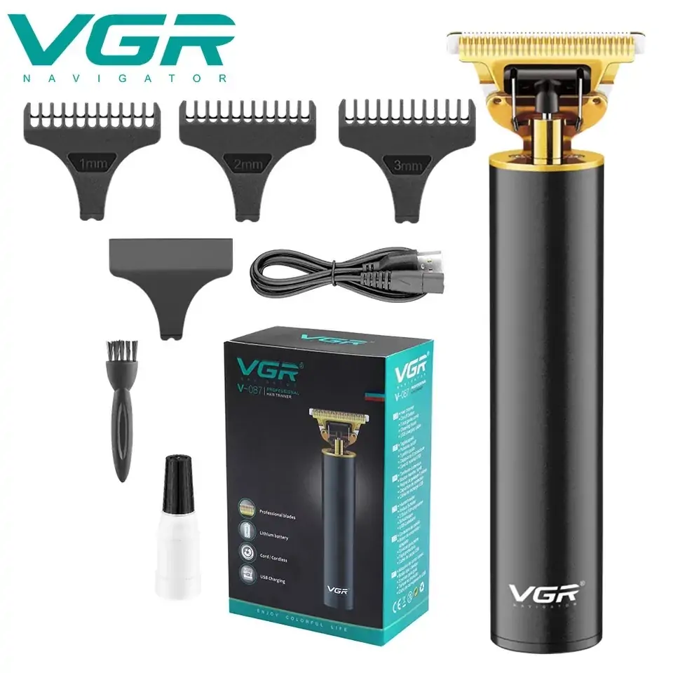 VGR V-087 Επαγγελματική Κουρευτική Μηχανή Περιγράμματος | Επαναφορτιζόμενη με T-Blade & USB Φόρτιση - Image 2