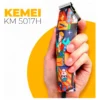 Trimmer T9 Επαναφορτιζόμενο | με Χρωματιστό Design & 0mm Κοπή | Kemei Pro KM-5017H - Image 4