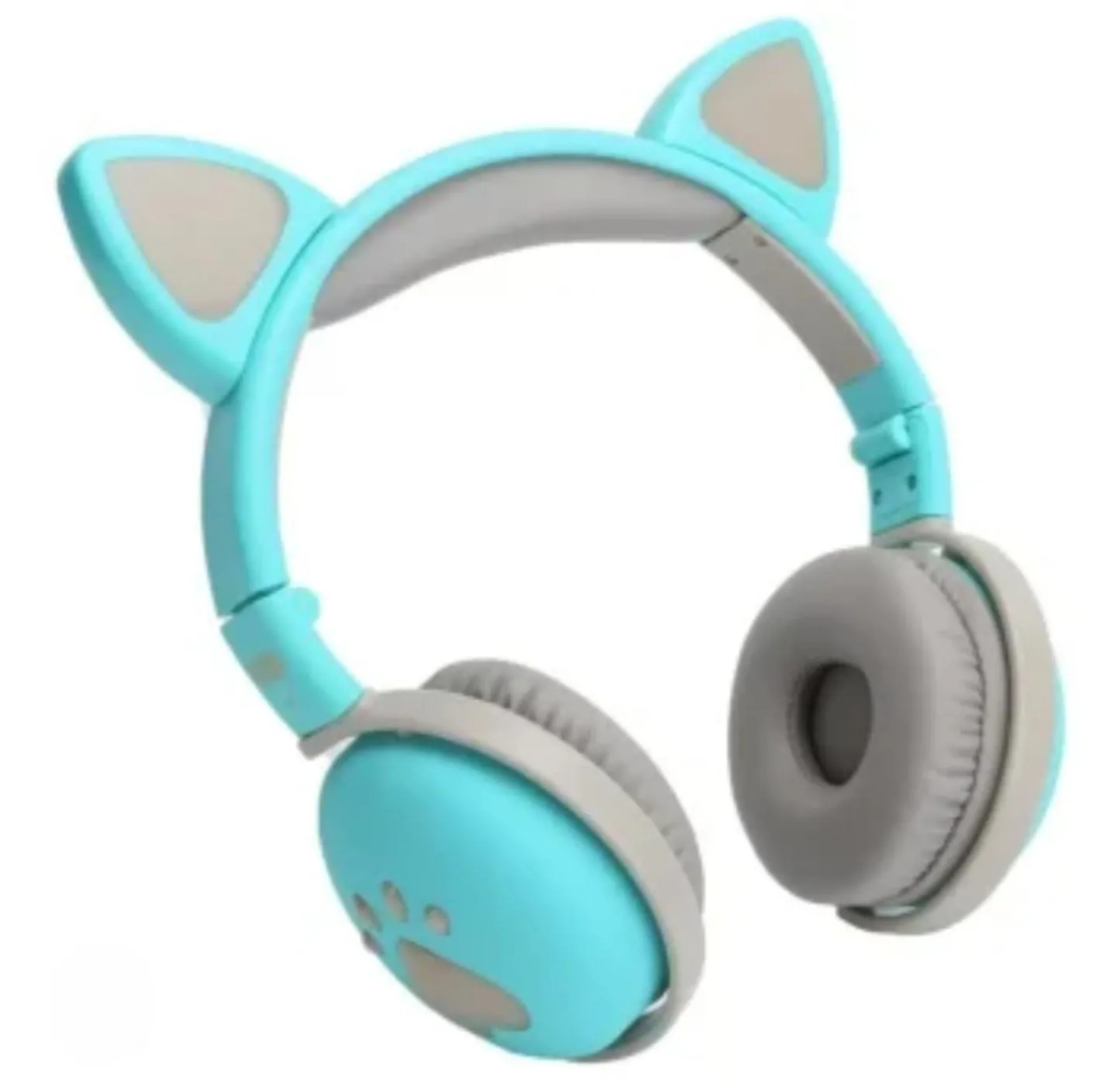 KE28 Cute Cat Ears Ασύρματα Bluetooth Ακουστικά On Ear Μπλε - Γκρι