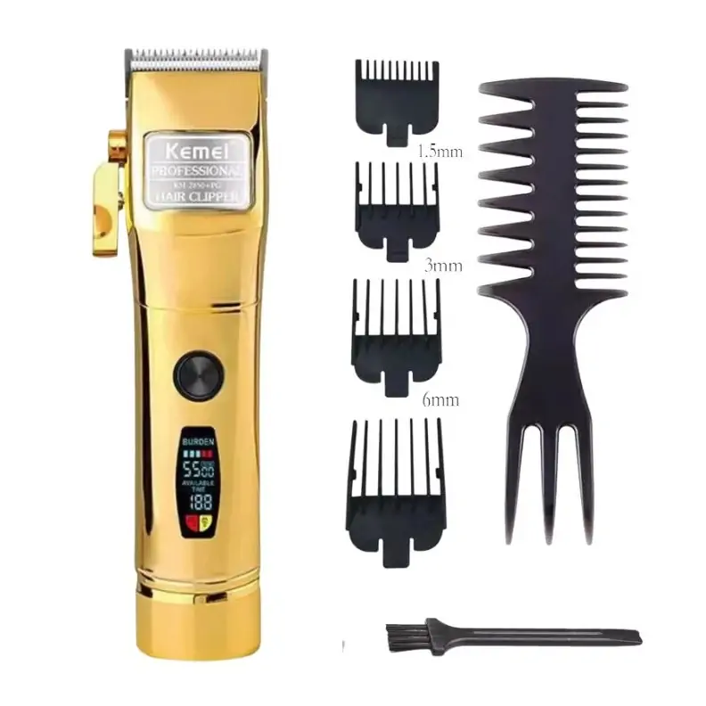 Kemei KM-2850PG | Επαγγελματική Επαναφορτιζόμενη Κουρευτική Μηχανή Χρυσή - Image 2