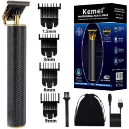 Κουρευτική Μηχανή Kemei KM-1971 | Επαναφορτιζόμενη με 4 Οδηγούς Κοπής και USB – 700mAh