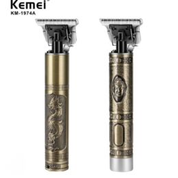 Ανδρική Επαναφορτιζόμενη Μηχανή Κουρέματος Kemei KM-1974A | με Μεταλλικό Σώμα και Ανάγλυφη Διακόσμηση