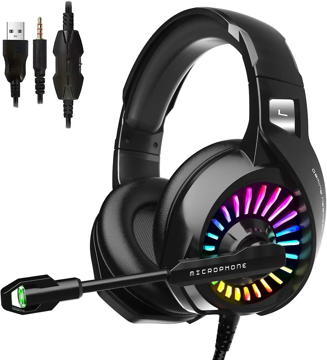 Gaming Ακουστικά ZIUMIER Z20 | με Μικρόφωνο & RGB LED – 7.1 Surround, PS4/PS5/Xbox/PC - Image 4