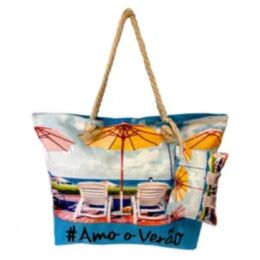 Τσάντα Παραλίας Μεγάλη με Πορτοφολάκι και Εσωτερική Θήκη – Σχέδιο Παραλίας KD2439