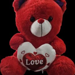 Λούτρινο Αρκουδάκι Κόκκινο με Καρδιά Love – Ιδανικό Δώρο Αγάπης