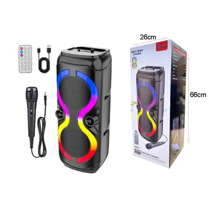 Φορητό Ηχείο Bluetooth Karaoke 20W | με Μικρόφωνο, Τηλεχειριστήριο & RGB LED Φωτισμό - Image 3