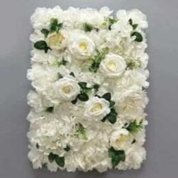 Διακοσμητικό Πάνελ με Λευκά Τεχνητά Λουλούδια – 40×60 cm – Πίνακας Τοίχου με Ρομαντική Αίσθηση