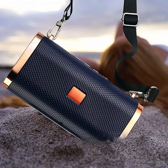 Φορητό Ασύρματο Ηχείο Bluetooth Jacgood με Λουρί, Ραδιόφωνο & Υποστήριξη TF Card – Γκρι - Image 3
