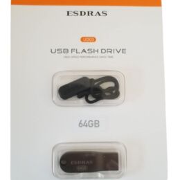 USB Flash Drive ESDRAS UD03 64GB – | USB 2.0 με Κορδόνι, Μαύρο