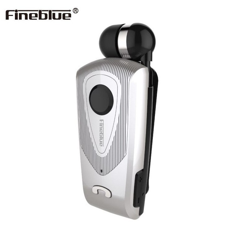 Fineblue F-930 Ασύρματο Bluetooth Headset Clip-On Ασημί | με Δόνηση & Ανάκληση Καλωδίου - Image 2