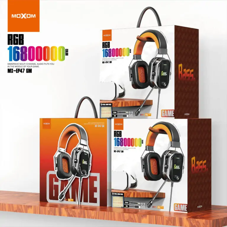 Gaming Ακουστικά MOXOM MX-EP47 GM | με RGB & Μικρόφωνο – Surround Ήχος, 3.5mm + USB, Μαύρα - Image 2