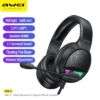 Gaming Ακουστικά Awei GM-3 | με RGB Φωτισμό & Μικρόφωνο – | 50mm Driver, Μαύρα - Image 2