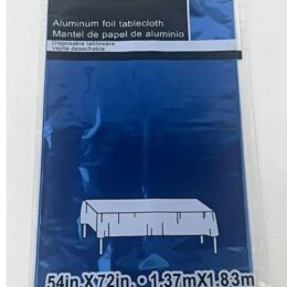 Μεταλλική Χάρτινη Τραπεζομάντηλα Μπλε 1,37 x 1,83 m – Μίας Χρήσης (Foil Look)