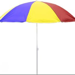 Πολύχρωμη Ομπρέλα Παραλίας | με Ρυθμιζόμενο Ύψος και Ατσάλινο Σκελετό