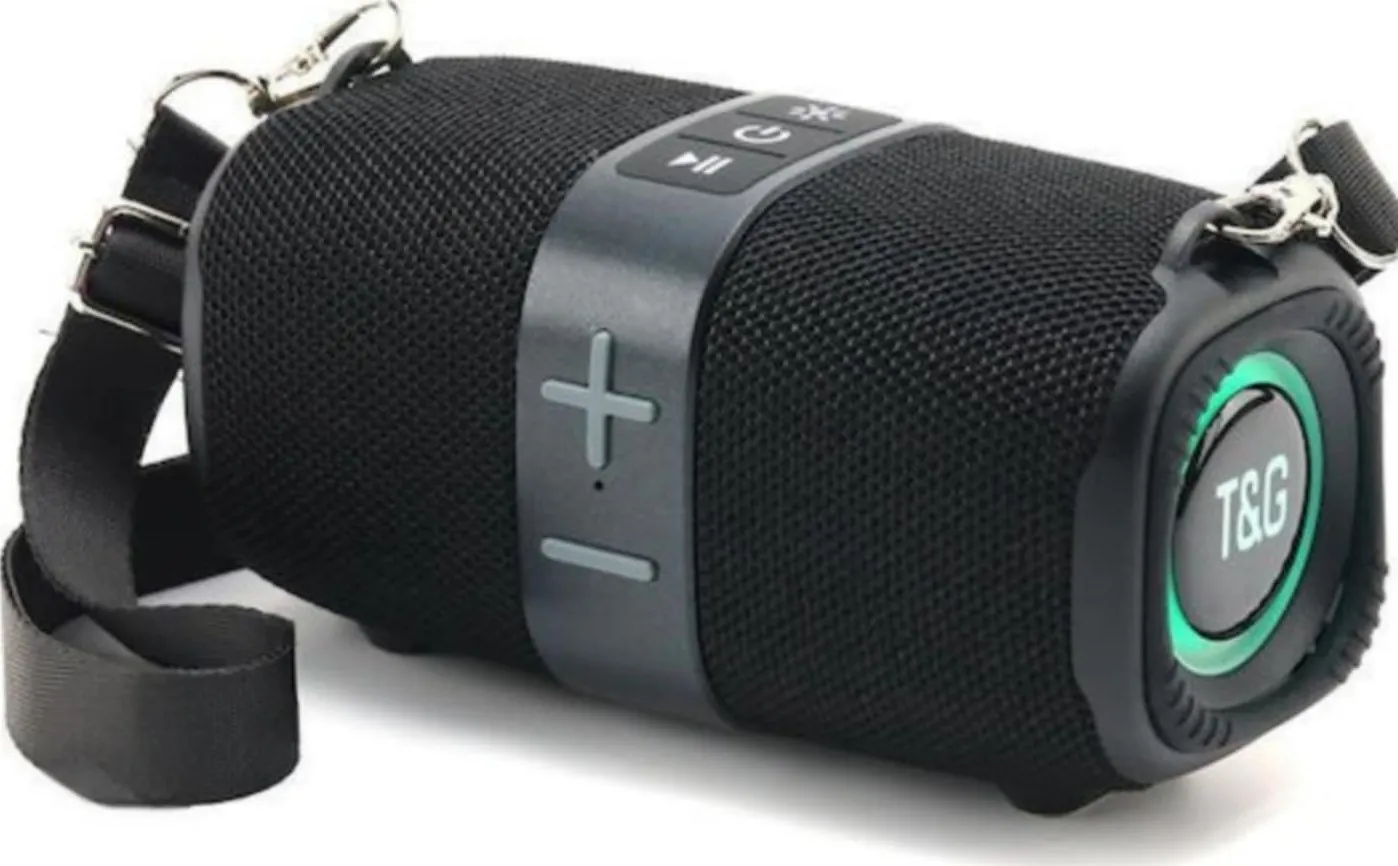 Ηχείο Bluetooth T&G TG-667 10W | με Ιμάντα Μεταφοράς, LED Φωτισμό, USB/TF και FM Ραδιόφωνο