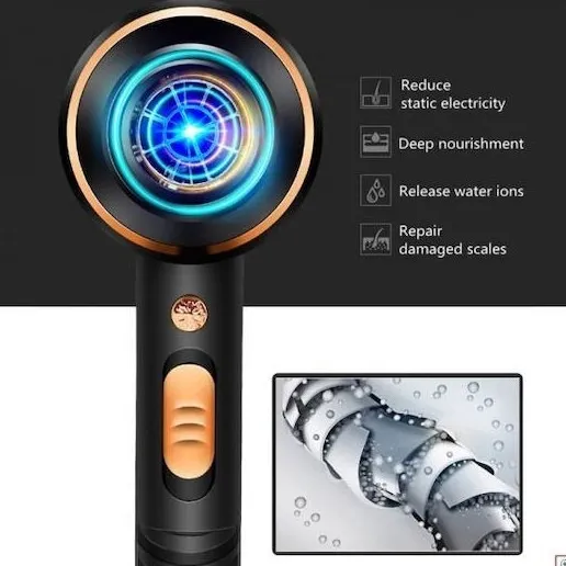 Kemei KM-8896 Πιστολάκι Μαλλιών 2400W με Τεχνολογία Ιονισμού |  Diffuser & 3 Ανταλλακτικά Στόμια – | Επαγγελματικό Hair Dryer - Image 4