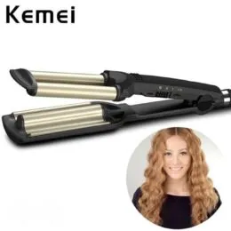 Kemei KM-2022 Ψαλίδι Μαλλιών | για Κυματιστά Μαλλιά – Χρυσή Τουρμαλίνη, Τριπλή Πρέσα, 55W