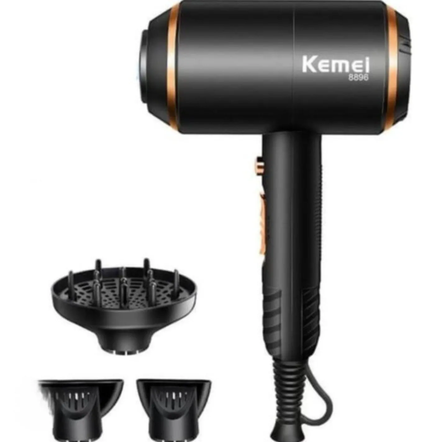 Kemei KM-8896 Πιστολάκι Μαλλιών 2400W με Τεχνολογία Ιονισμού |  Diffuser & 3 Ανταλλακτικά Στόμια – | Επαγγελματικό Hair Dryer