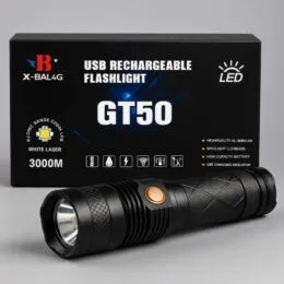 X-BAL4G GT50 Επαναφορτιζόμενος Φακός LED USB 3000M – Λευκός Laser | με Εμβέλεια Μακράς Ακτίνας