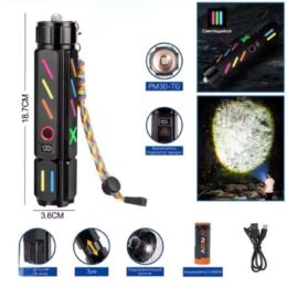 Lanterna Excelenvida T98000W Επαναφορτιζόμενος Φακός Χειρός USB | με Zoom & Μπαταρία 26650 – 500m