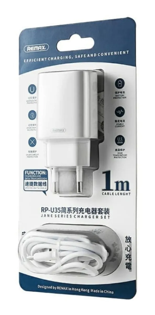 Φορτιστής Remax RP-U35 - Λευκός | με 2 Θύρες USB-A & Καλώδιο Type-C 5V/2.1A