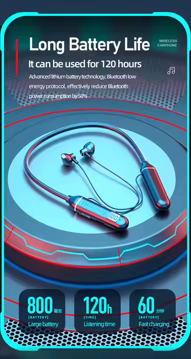 Bluetooth Ακουστικά Λαιμού ZHUTA YD Pink Halterneck με Μαγνητικά Earbuds και Ψηφιακή Οθόνη – Ροζ - Image 2