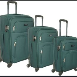 Σετ Υφασμάτινες Βαλίτσες Playbags FW877 (3 Τεμαχίων) – Πράσινο | με 4 Ρόδες & Επέκταση