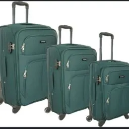 Σετ Υφασμάτινες Βαλίτσες Playbags FW877 (3 Τεμαχίων) – Πράσινο | με 4 Ρόδες & Επέκταση