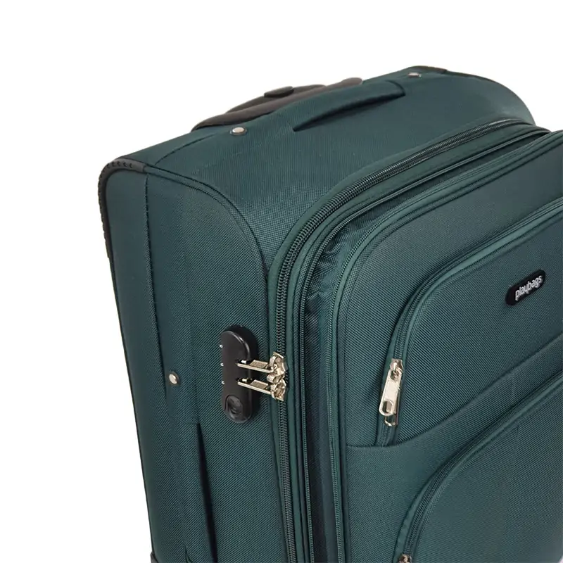 Σετ Υφασμάτινες Βαλίτσες Playbags FW877 (3 Τεμαχίων) – Πράσινο | με 4 Ρόδες & Επέκταση - Image 5
