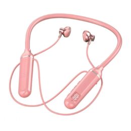 Bluetooth Ακουστικά Λαιμού ZHUTA YD Pink Halterneck με Μαγνητικά Earbuds και Ψηφιακή Οθόνη – Ροζ