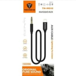 Technovo TN-M010 Καλώδιο Ήχου Lightning σε Jack 3.5mm Μαύρο 1m