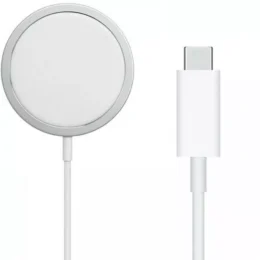 Μαγνητικός Ασύρματος Φορτιστής Magsafe 15W για iPhone με Υποδοχή Type-C Λευκό