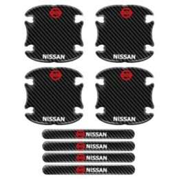 Προστατευτικά Πόρτας Αυτοκινήτου Carbon Μαύρα Σετ 8τμχ NISSAN