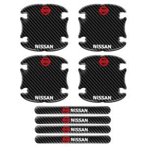 Προστατευτικά Πόρτας Αυτοκινήτου Carbon Μαύρα Σετ 8τμχ NISSAN