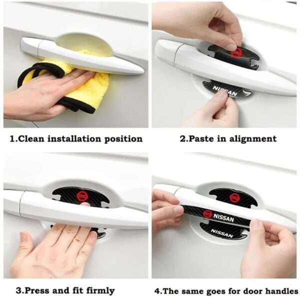 Προστατευτικά Πόρτας Αυτοκινήτου Carbon Μαύρα Σετ 8τμχ NISSAN - Image 2