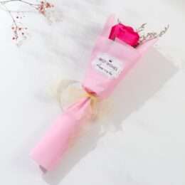 Μίνι Μπουκέτο με Πέταλα Σαπουνιού "Τριαντάφυλλο με Αποξηραμένα Λουλούδια"