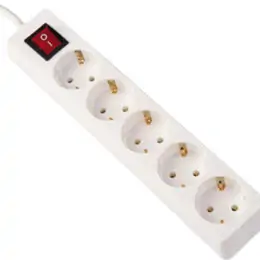 Eurolamp Πολύπριζο 5 Θέσεων με Διακόπτη και Καλώδιο 1.5m