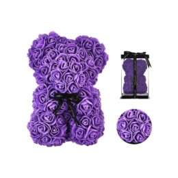 Αρκουδάκι Τεχνητά Τριαντάφυλλα  Μωβ