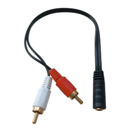 Αντάπτορας Ήχου 3.5mm Θηλυκό Σε 2 RCA Αρσενικά Καλώδιο 1,50m Μαύρο