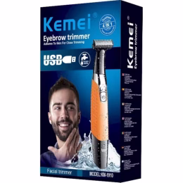 KEMEI Ξυριστική Μηχανή Eπαναφορτιζόμενη Πορτοκαλί- Μαύρο