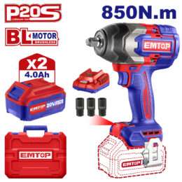 EMTOP BRUSHLESS ΜΠΟΥΛΟΝΟΚΛΕΙΔΟ ΜΠΑΤΑΡΙΑΣ 20V/2x4Ah ECIWL2085
