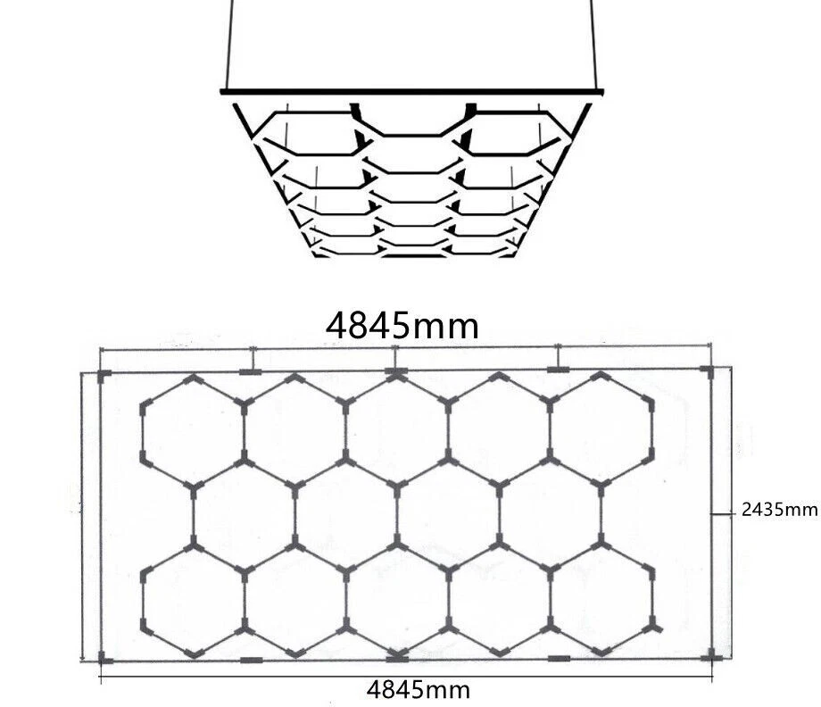 14 LED Εξάγωνο Φωτιστικό Οροφής LED Φωτισμός Γκαράζ 680W 6500k - Image 3
